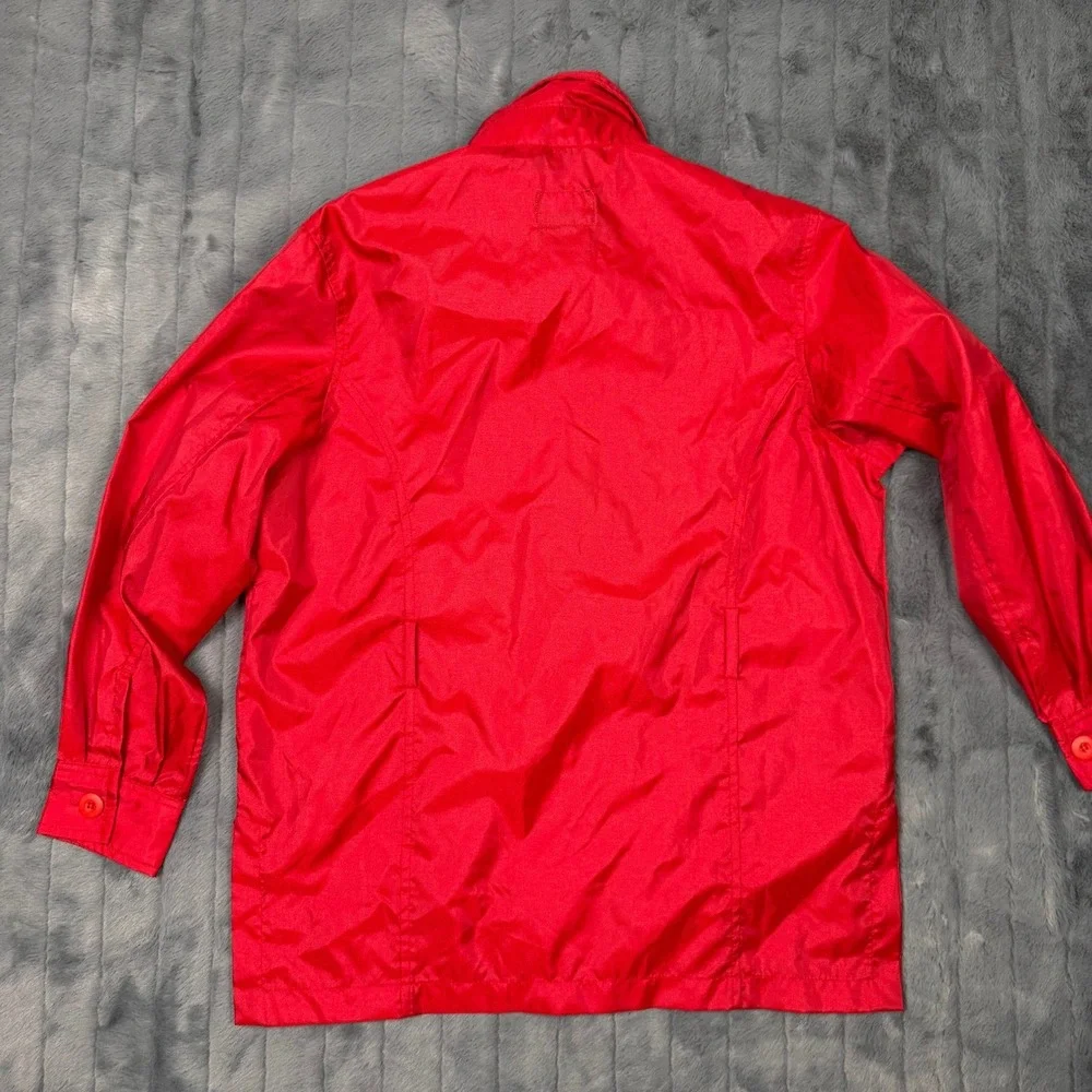 Stussy Red Nylon Button Up Coach Jacket Streetwear Mens XS RN94974